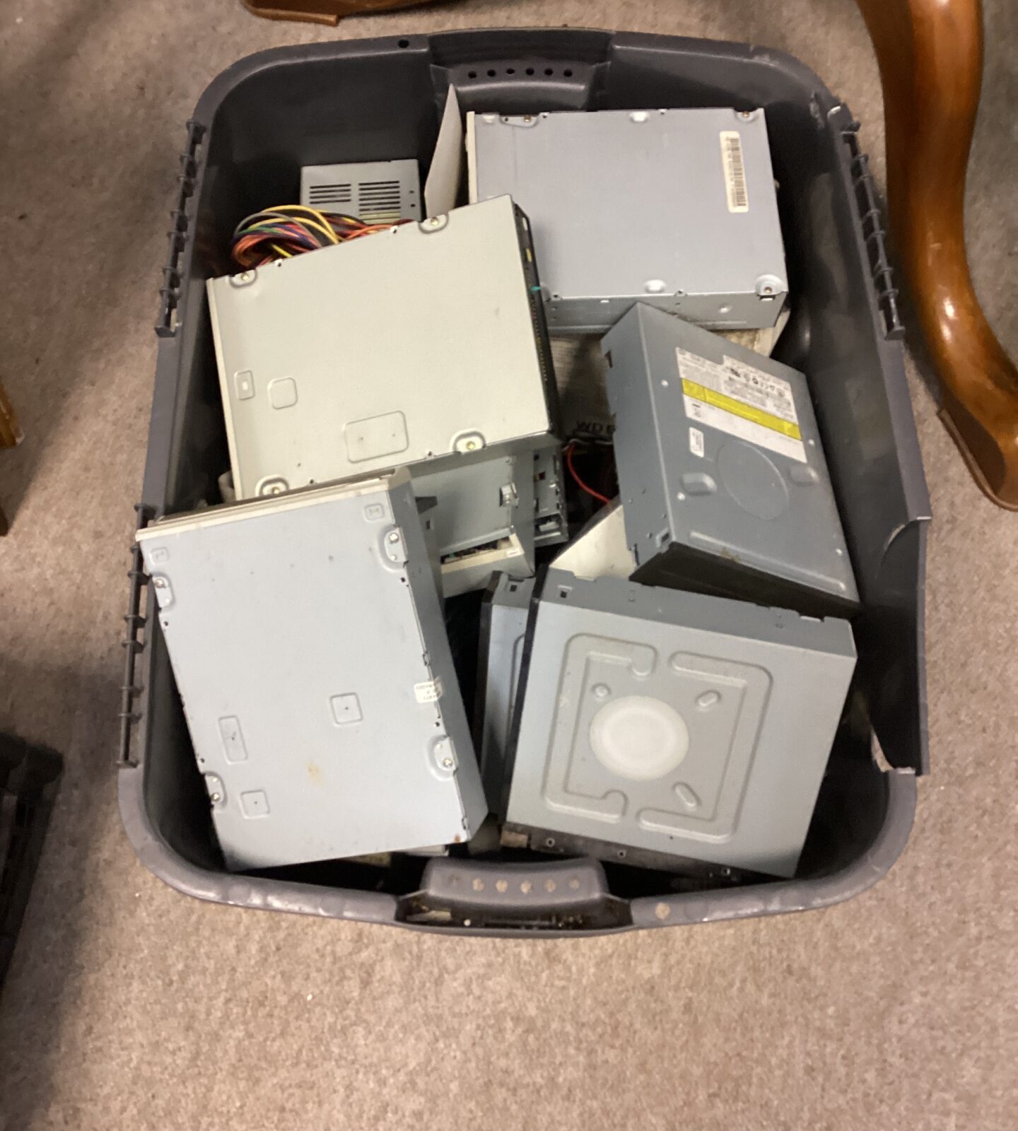 Lot of vintage PC CD drives for computer restoration.