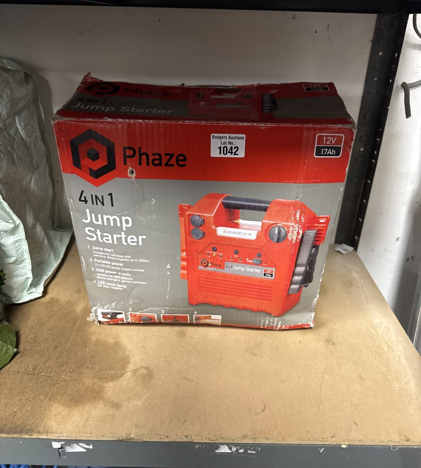 Phaze 4 in 1 jump starter for car emergencies and portable power.
