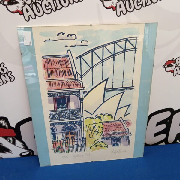 Signed Philip Beadle print of a vibrant Sydney vista.