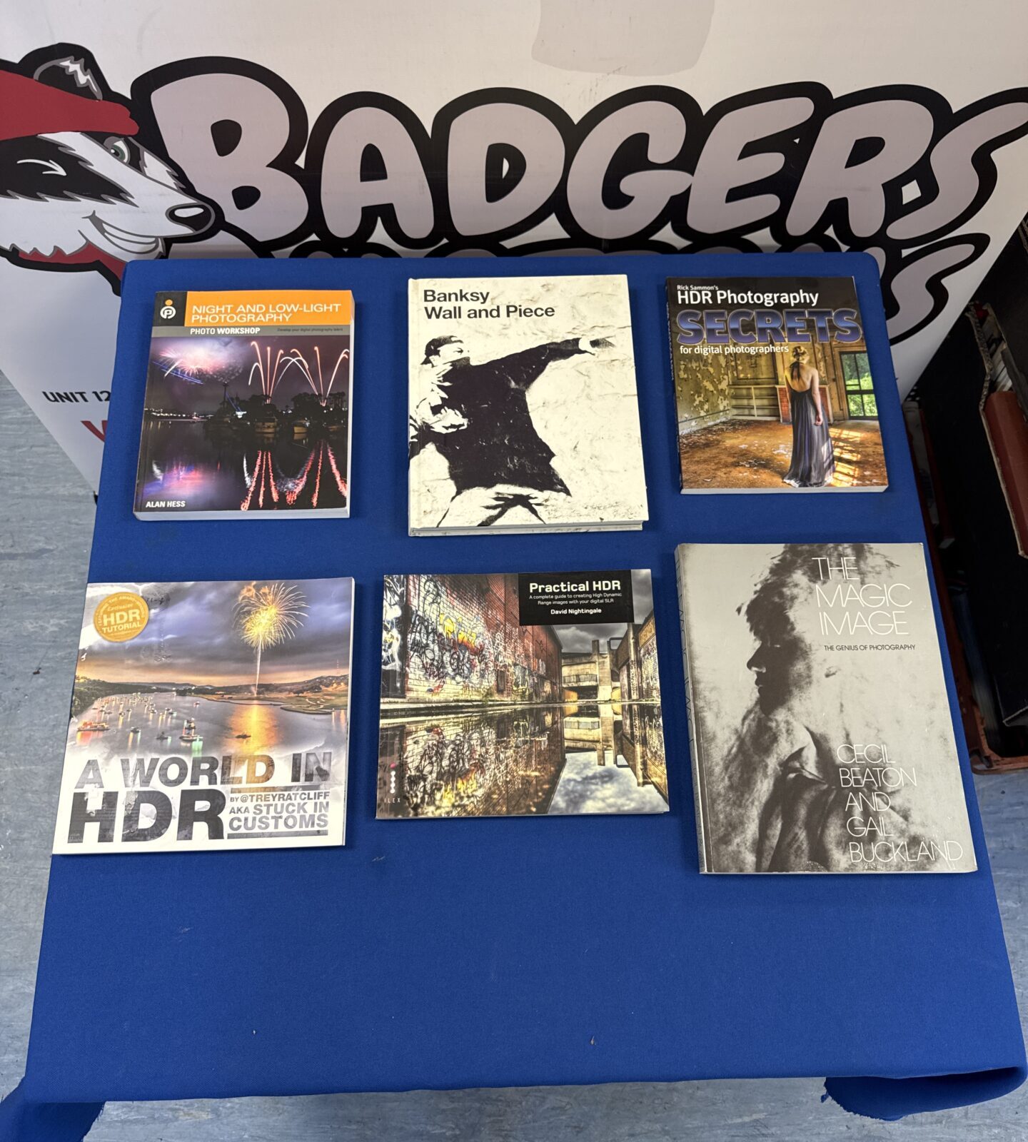 Lot of five photography books including Banksy's Wall & Piece.