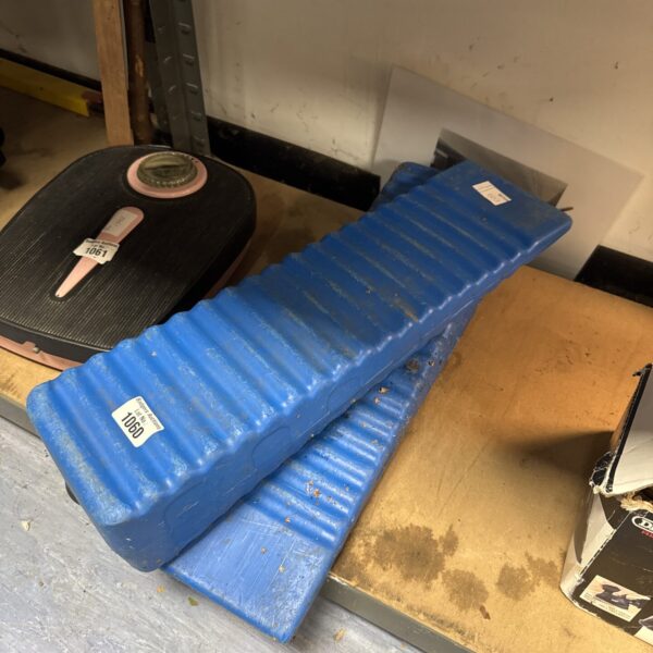 Weighted plastic access ramps for small objects or mobility assistance.
