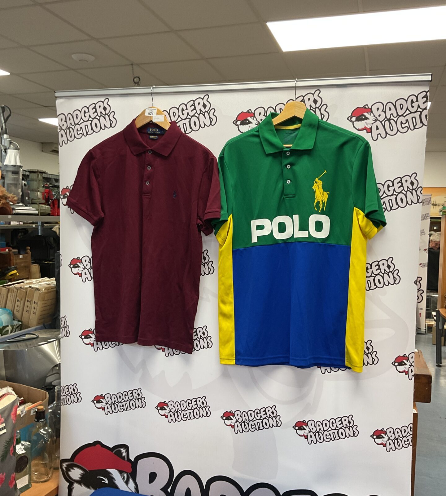 Maroon Polo Ralph Lauren performance polo shirt for sale.