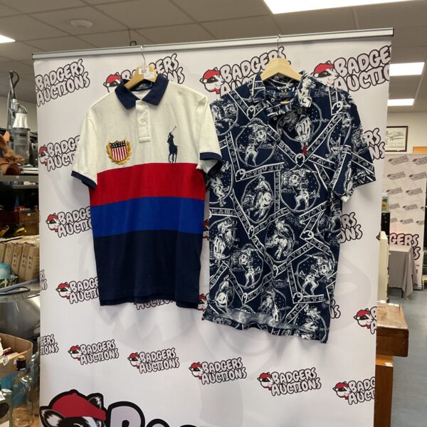 Polo Ralph Lauren USA rugby shirt with embroidered shield and overprint.