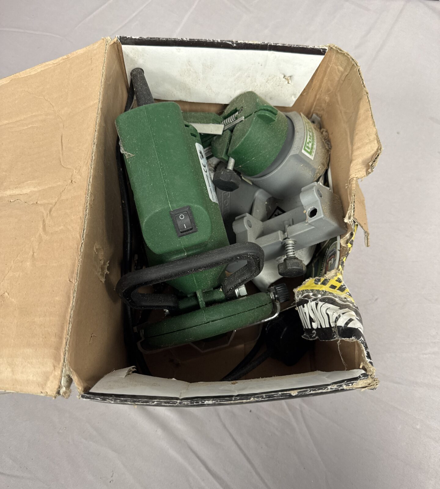 Portek chainsaw sharpener tool for garden and DIY maintenance.