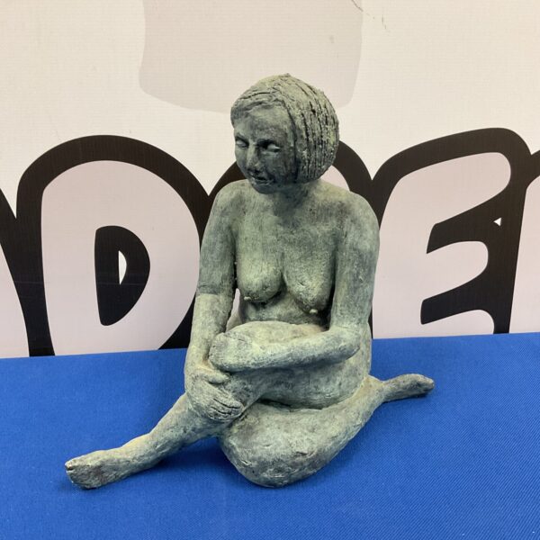 Signed B.H. pottery nude sculpture, a unique ceramic art piece.