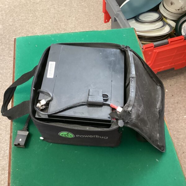 Power Bug mobility scooter battery, 12V SLA, for electric wheelchairs.