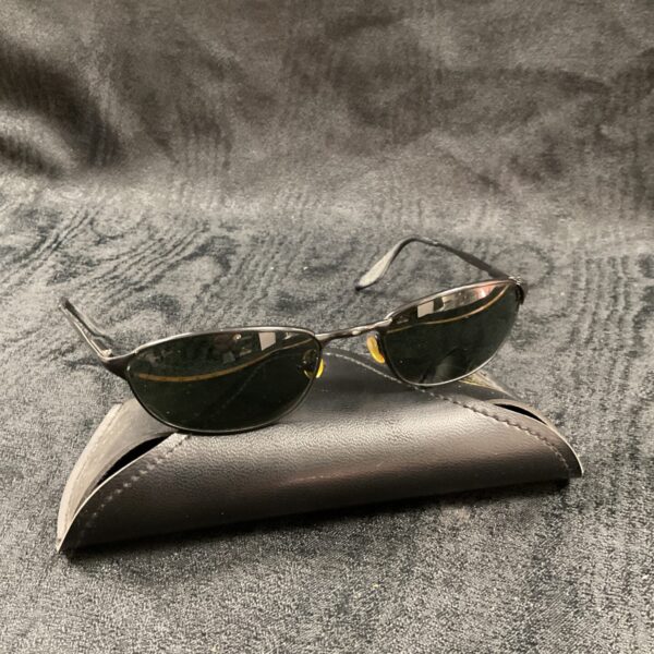 Silver framed vintage Ray Ban sunglasses with case.