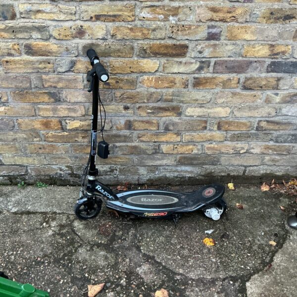 Foldable Razor E Prime electric scooter for personal transportation.