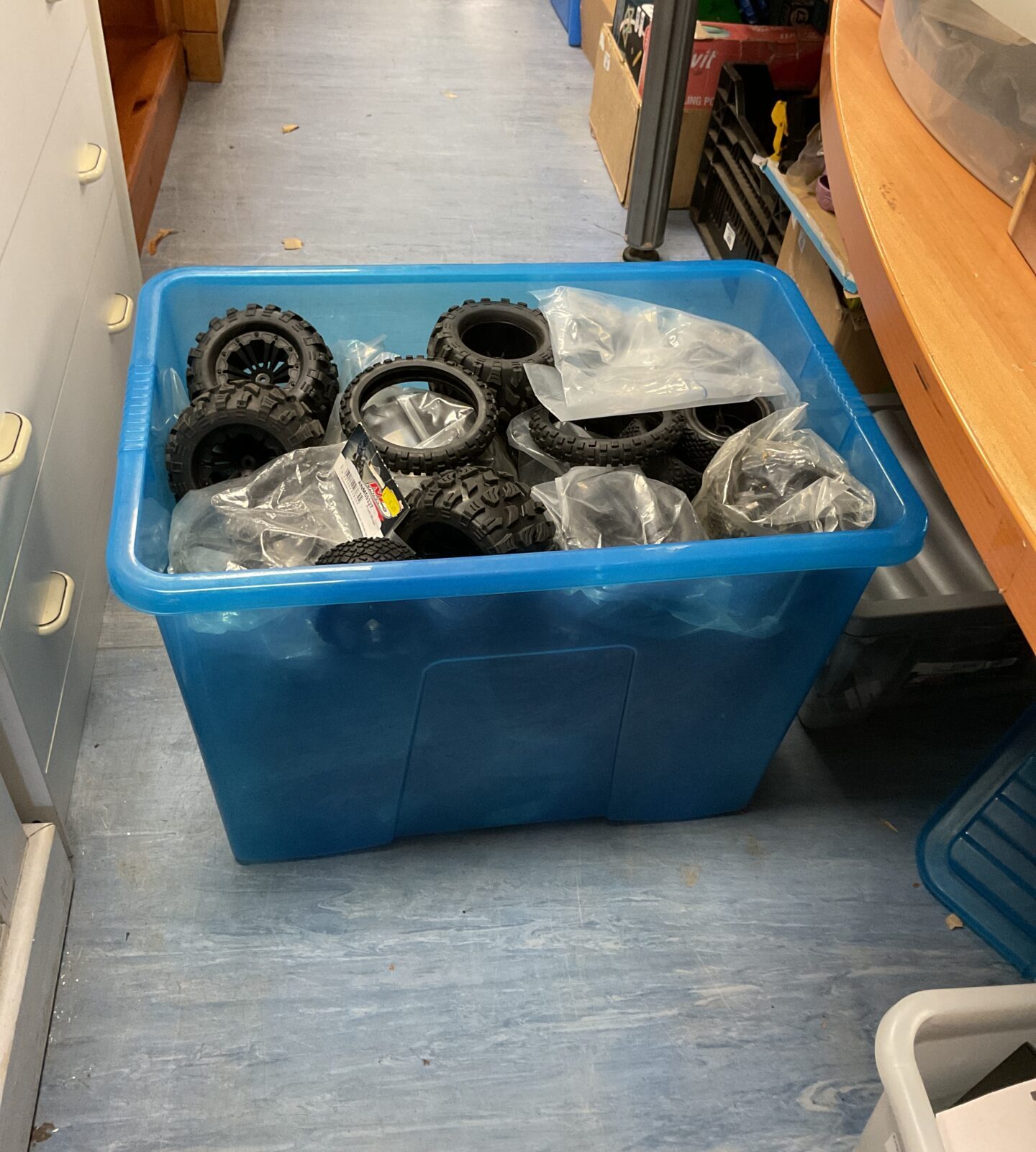 New lot of RC car tyres for off-road vehicles.