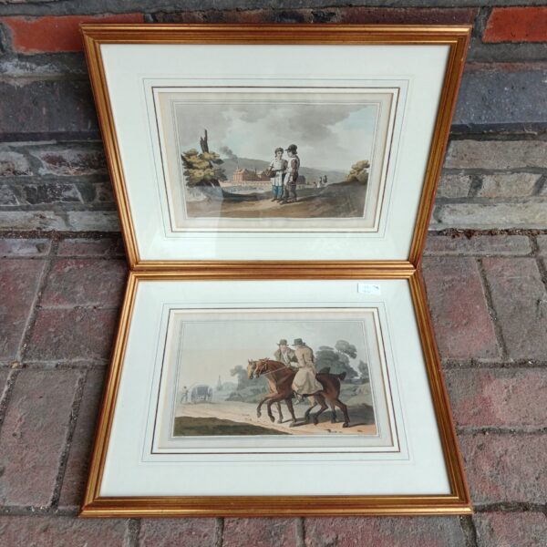 Antique pair of R & D Havell hand coloured engravings from 1813.