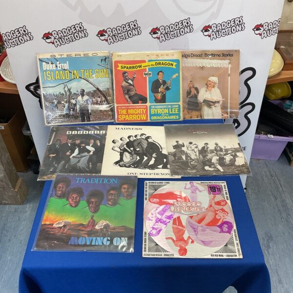 Vintage reggae and ska LP collection with Island Records label.
