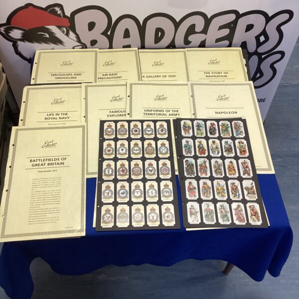 Reproduction cigarette card set, ten pages of vintage style cards.