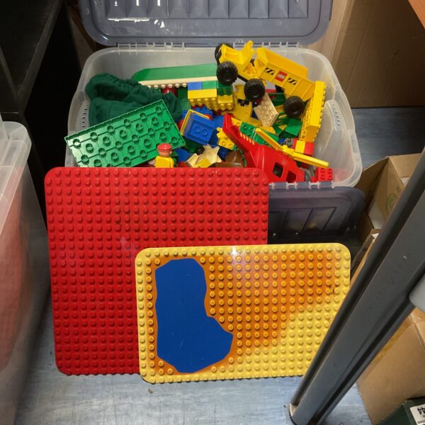 Colourful vintage Lego bricks in a mixed lot for building.
