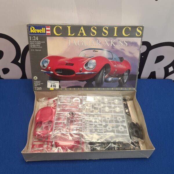 Revell Jaguar XK SS 1:24 scale model kit in original packaging.