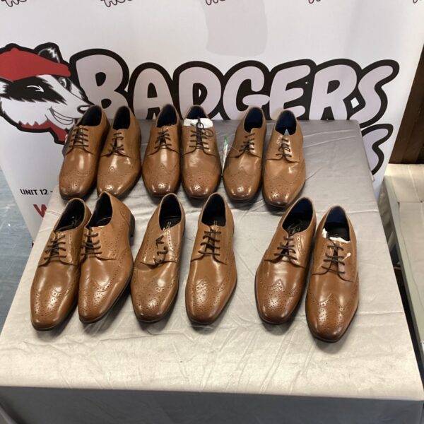 River Island mens brown leather shoes size 7, formal footwear.