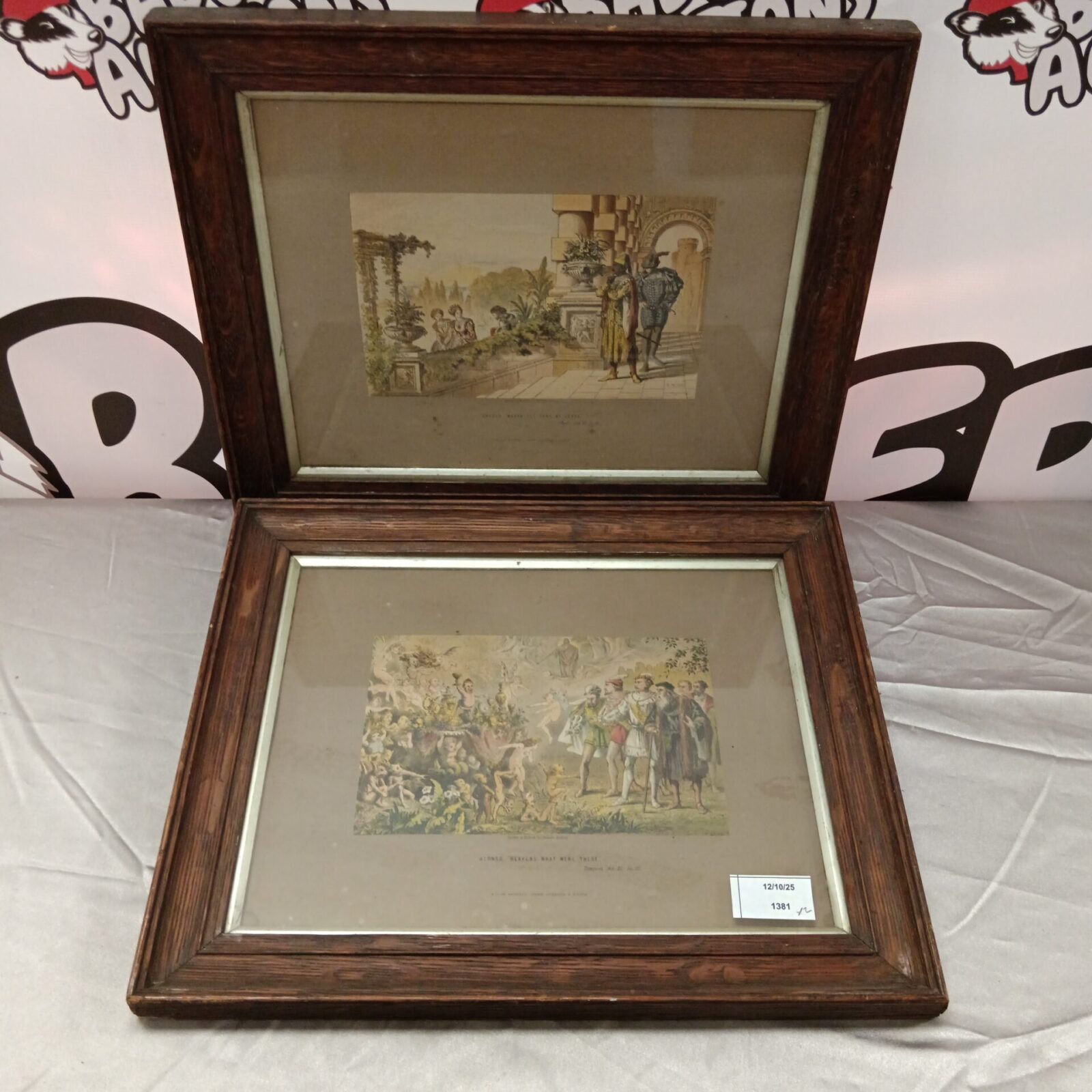Pair of antique Robert Dudley hand coloured engravings of Elizabethan scenes.