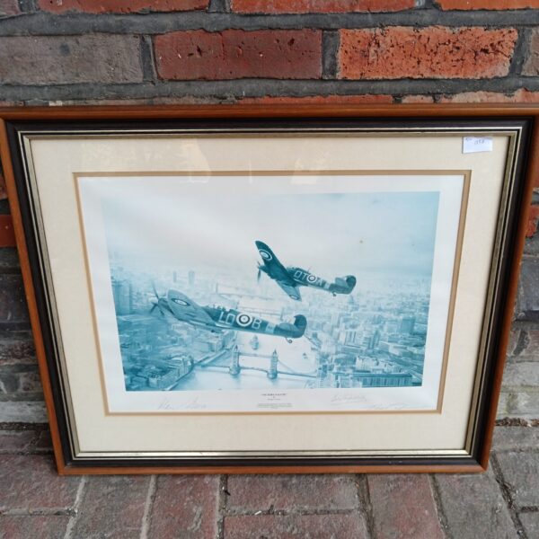 Robert Taylor Victory Salute print featuring Spitfire and Mustang over London.
