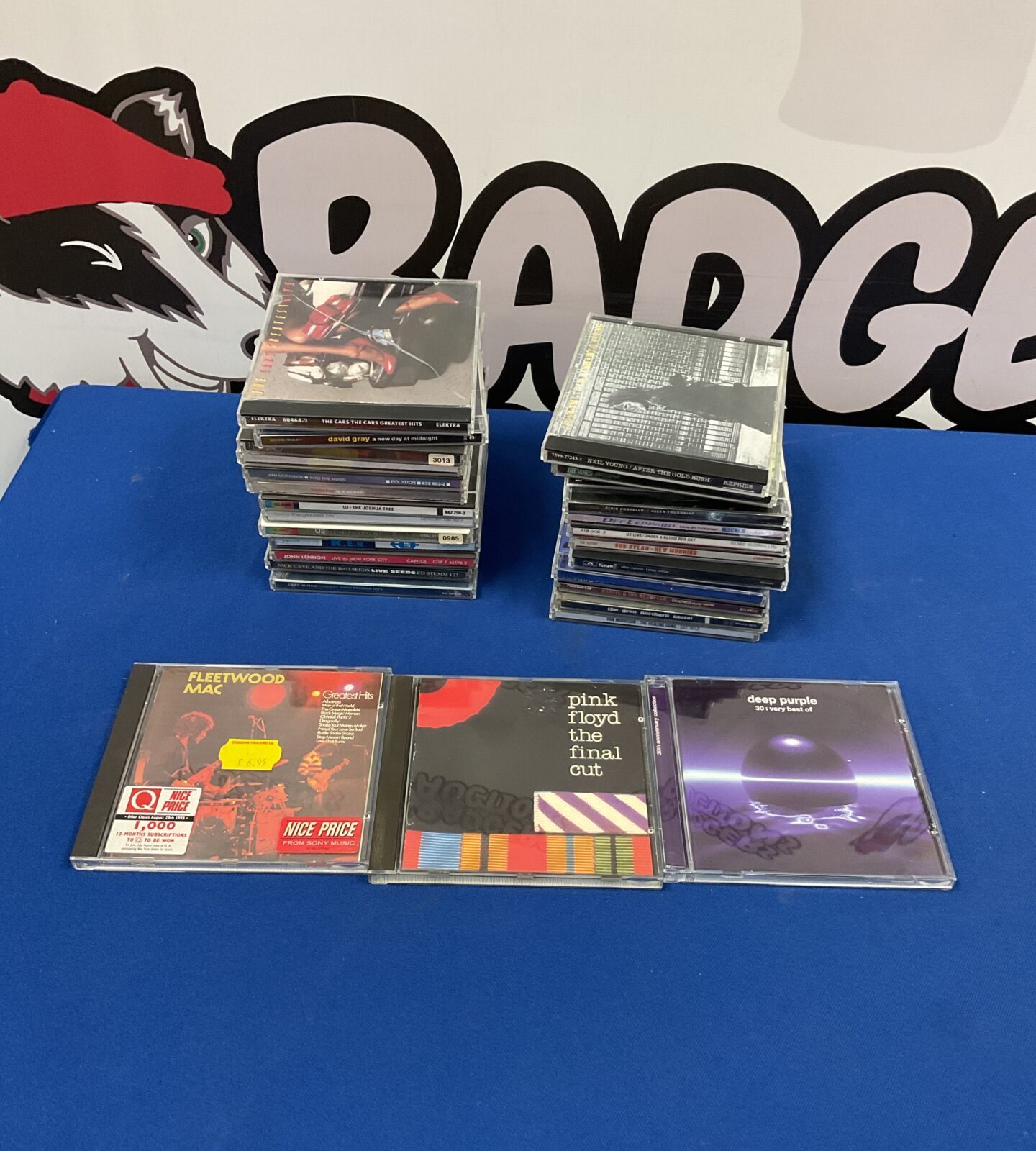 Rock CD collection lot featuring Deep Purple, Pink Floyd, and Fleetwood Mac.
