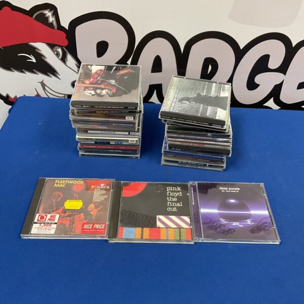 Rock CD collection lot featuring Deep Purple, Pink Floyd, and Fleetwood Mac.