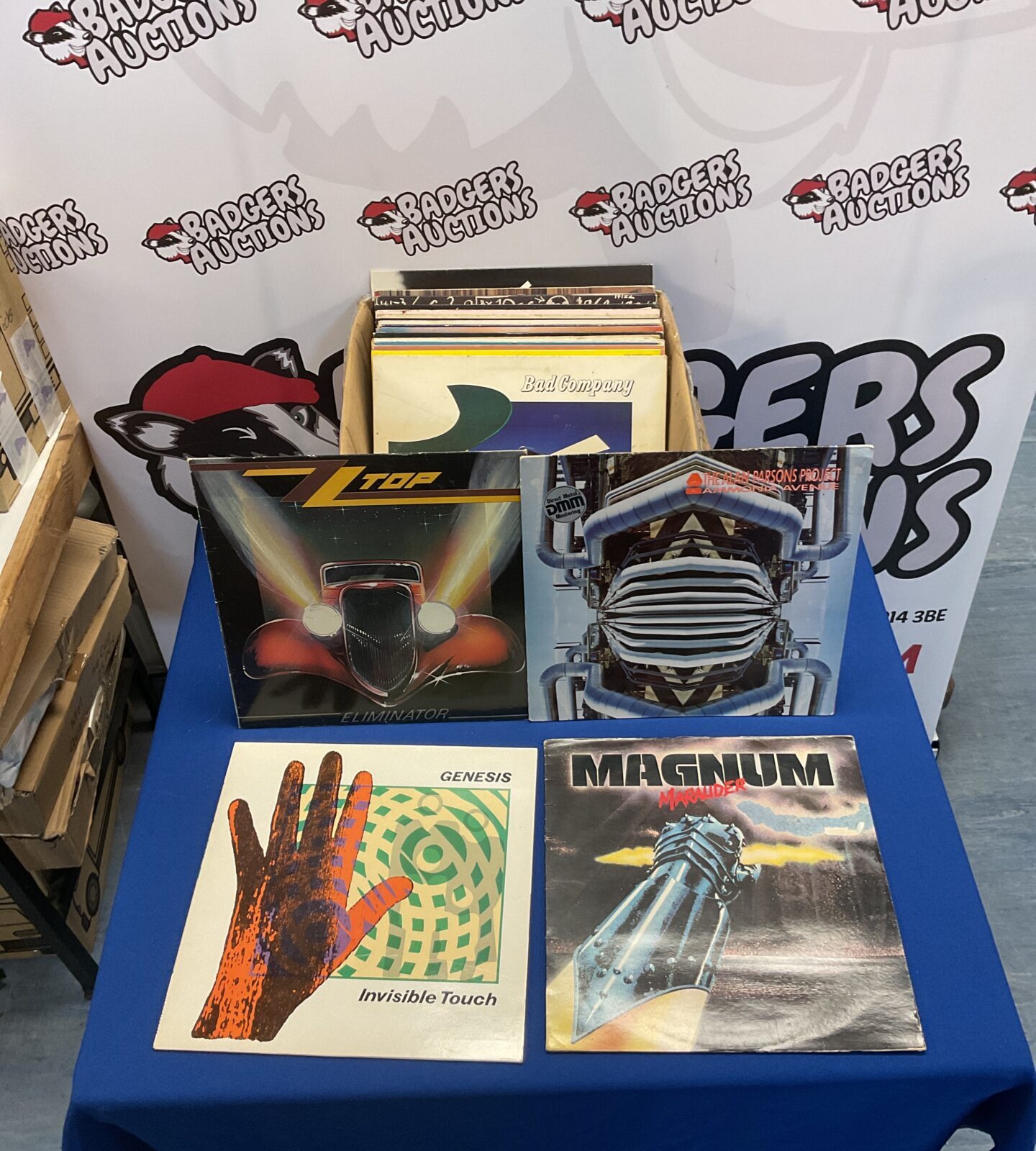Rock LP collection featuring Top and Genesis vinyl records.