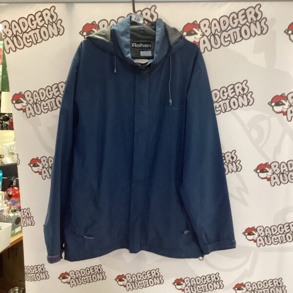 Front view of a Rohan size M waterproof coat.