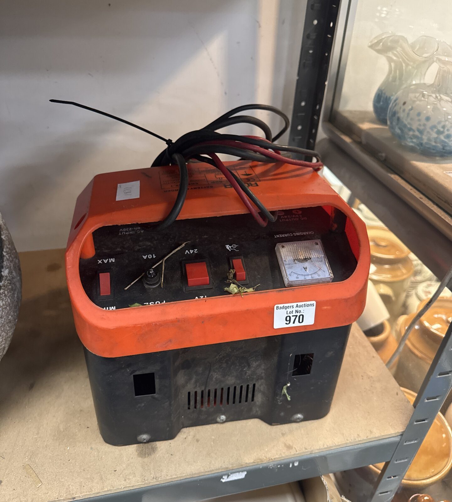 Vintage Rohr 12v car battery charger for classic vehicles.