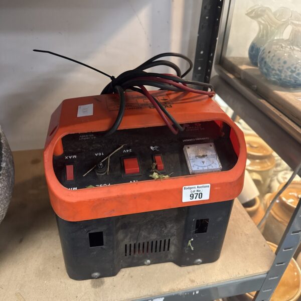 Vintage Rohr 12v car battery charger for classic vehicles.