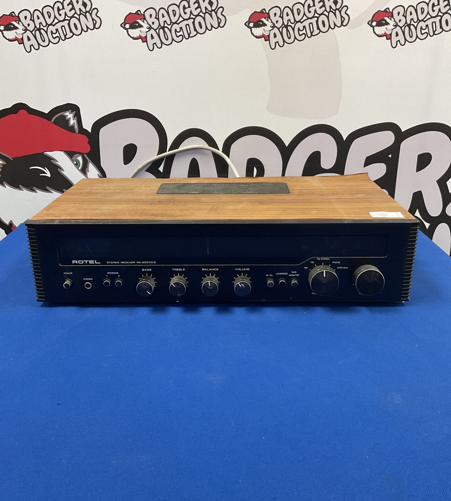 Vintage Rotel RX-202 MK II stereo receiver in black.