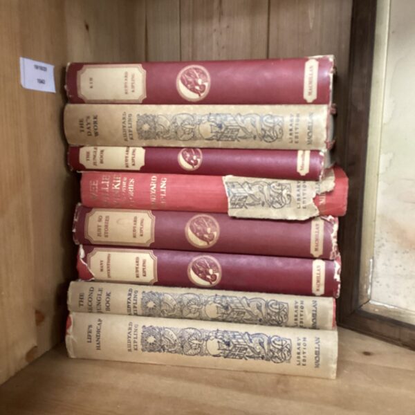 Vintage lot of Rudyard Kipling books, including The Jungle Book.