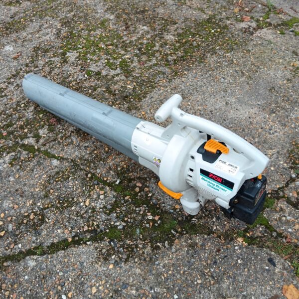 Side view of a Ryobi mulching blower vacuum.