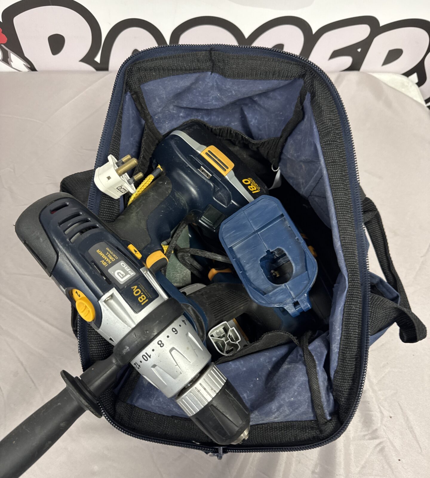 Untested Ryobi cordless power drill for DIY projects.