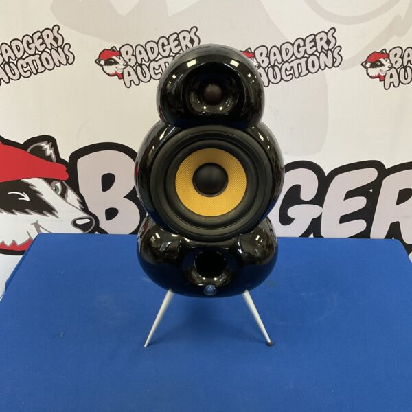 Black Scandyna Minipod speaker with a modern, minimalist design.
