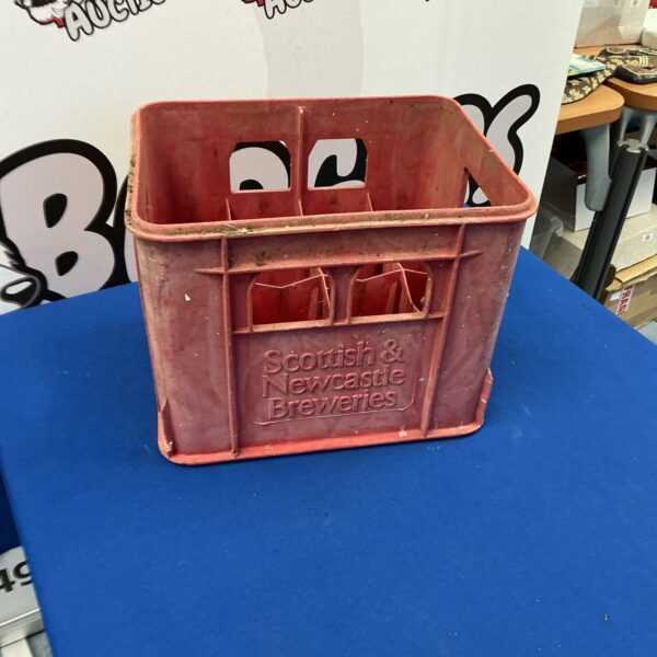 Vintage Scottish & Newcastle Brewery wooden crate for beer bottles.