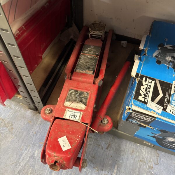 Used Sealey Viking 2 ton trolley jack for garage use.
