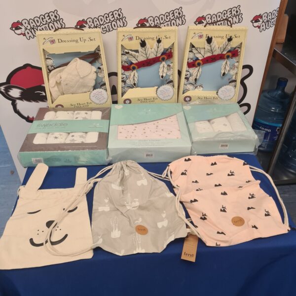 Mixed lot of designer childrenswear including Sew Heart Felt dressing up sets.