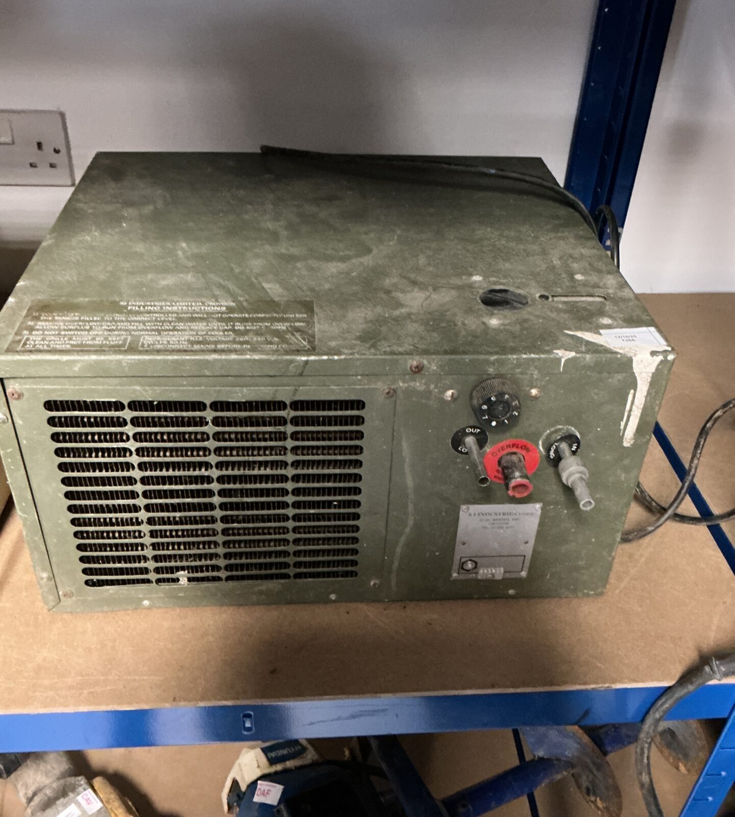 Vintage SI Industry beer cooler, industrial pub equipment.