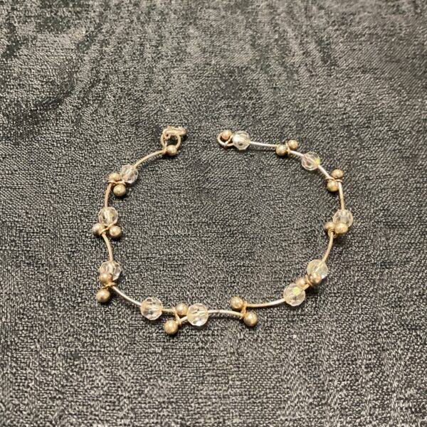 Elegant silver and white stone bracelet, delicate fashion jewellery.