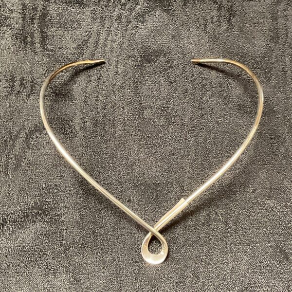 Delicate silver wishbone necklet, minimalist sterling silver pendant.
