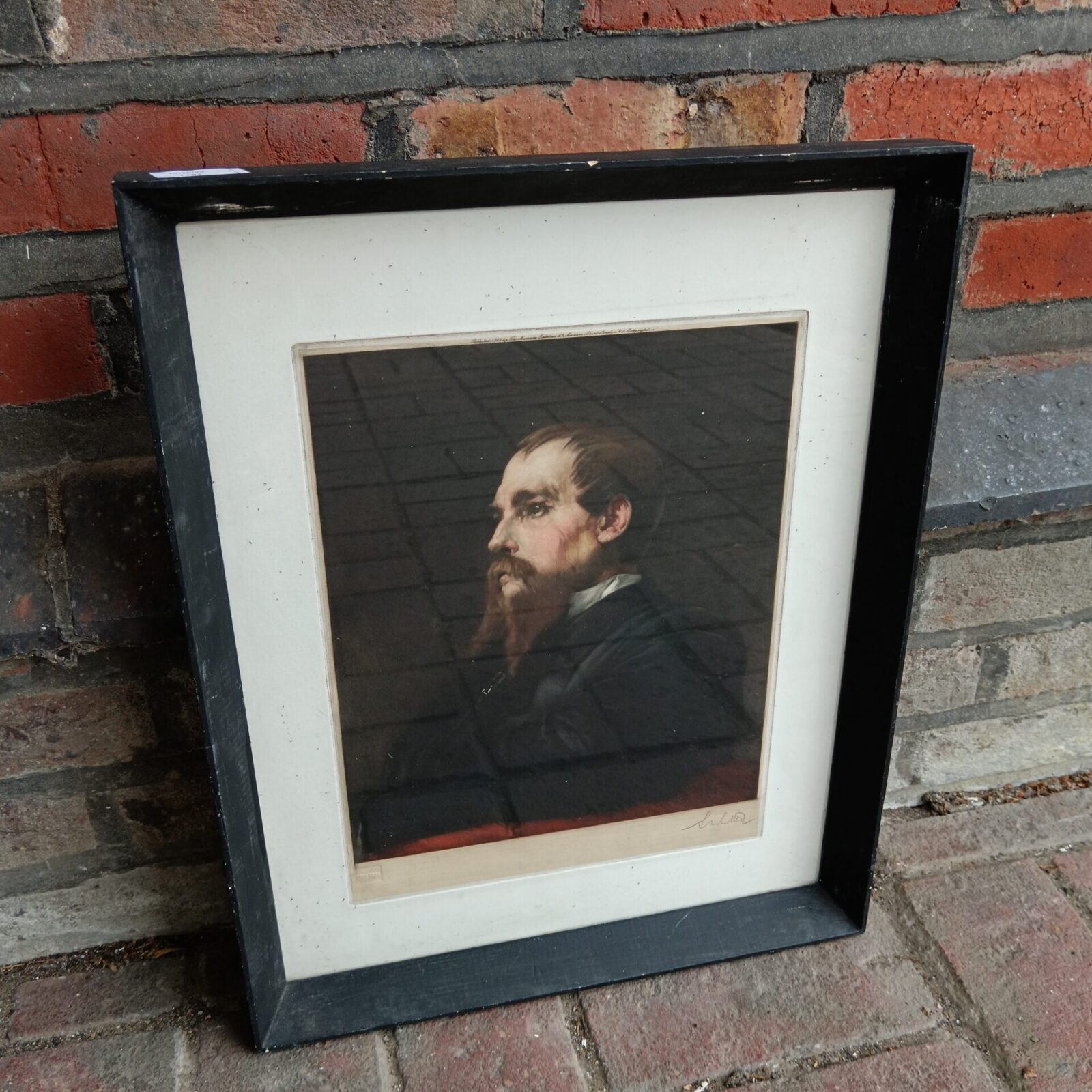 Antique mesotint portrait of Sir Richard Burton, Victorian explorer.