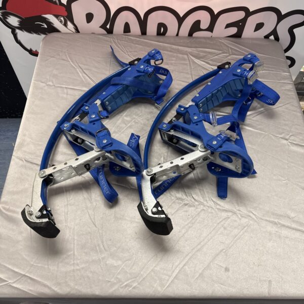 Blue Skyrunner pogo stilts for kids, promoting active outdoor play.