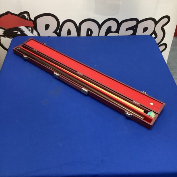 Snooker cue in a hard case, billiards equipment for sale.
