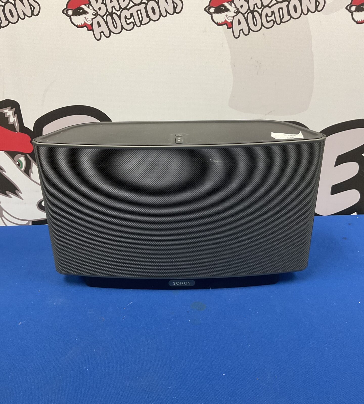 Front view of a black Sonos Play 5 wireless speaker.