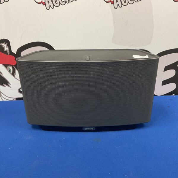 Front view of a black Sonos Play 5 wireless speaker.