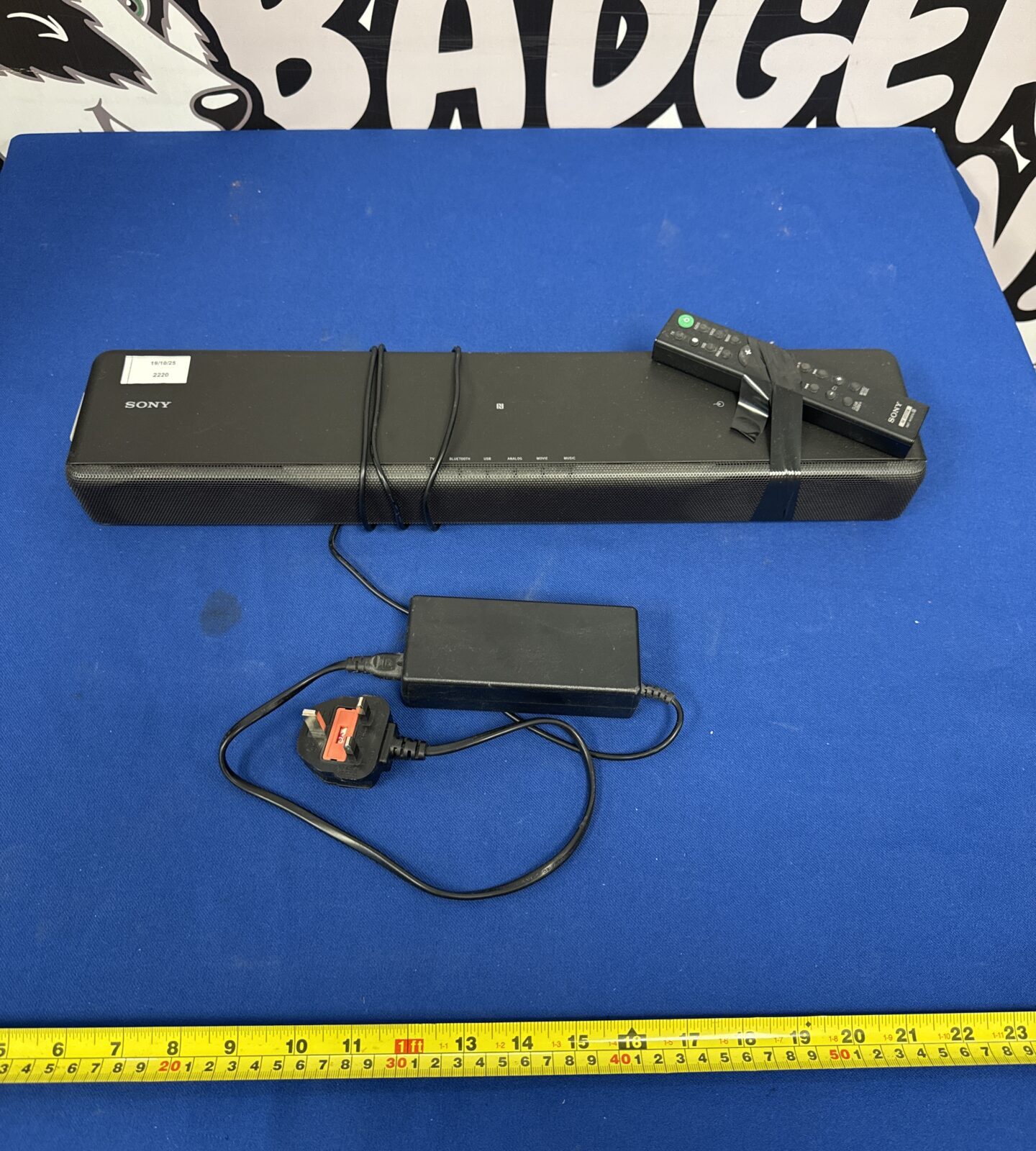Sony HT-CT780 soundbar system with remote and power pack.