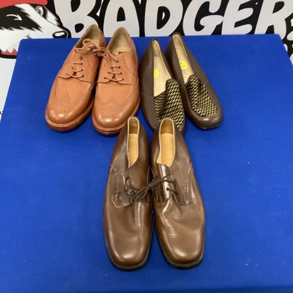 Brown leather slipper shoes size 10 from St. Michael's.