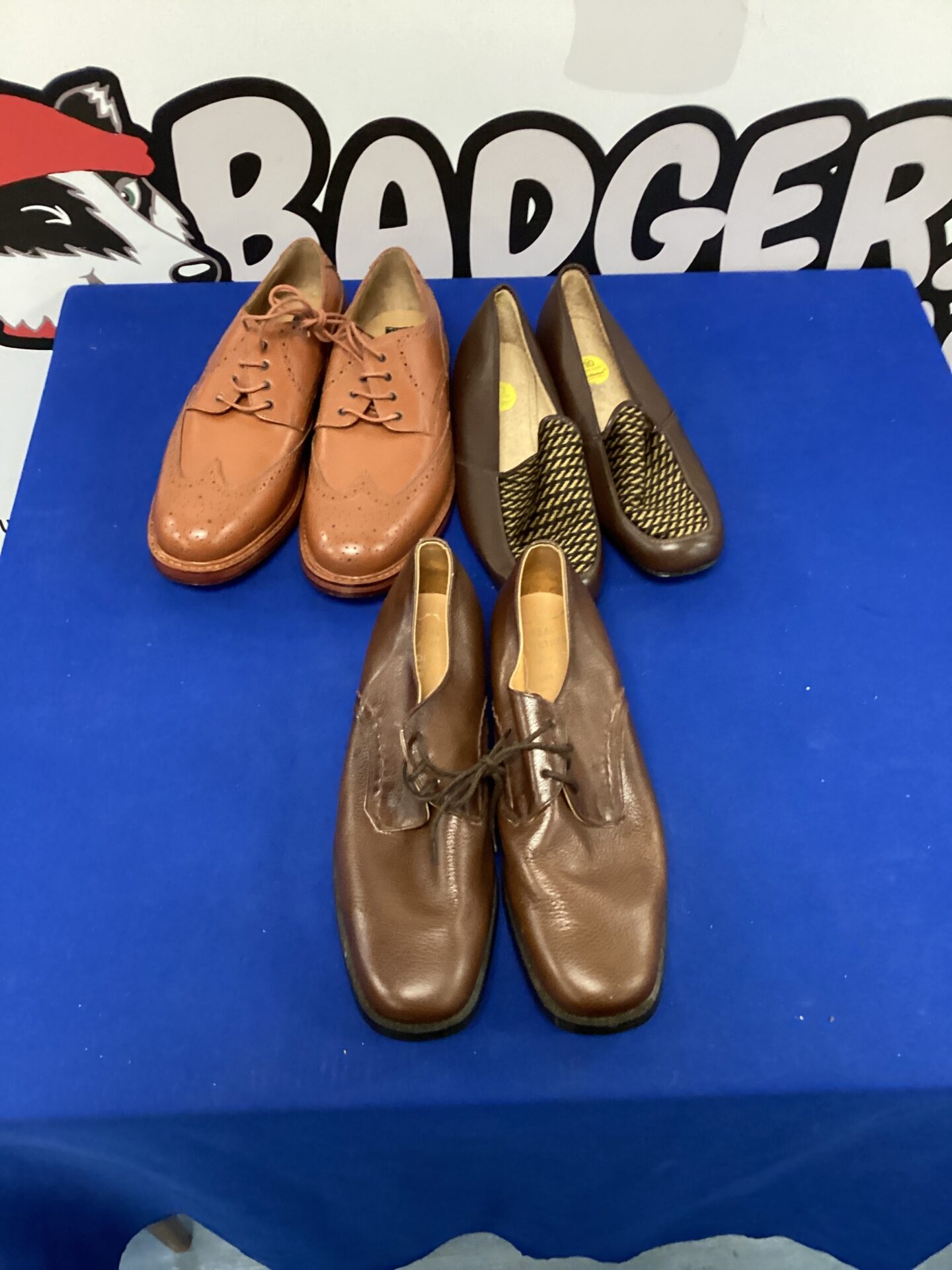 Brown leather slipper shoes size 10 from St. Michael's.