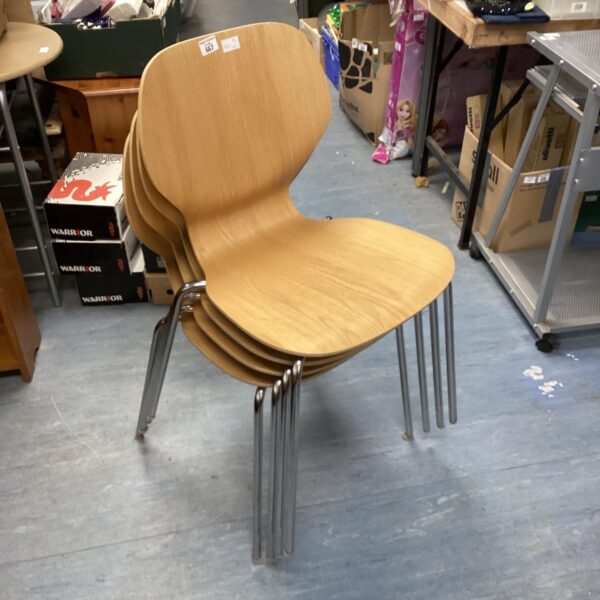 Vintage stacking chrome and bentwood chairs for kitchen or dining.