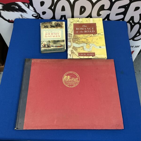 Antique stagecoach books collection, Victorian transport history.