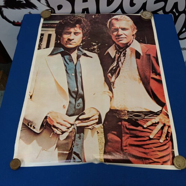 Vintage Starsky and Hutch poster featuring David Soul and Paul Michael Glaser.