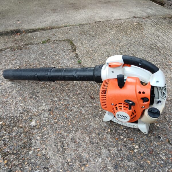 Used Stihl bg86c petrol blower for garden maintenance.